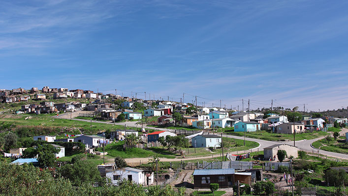 Set of houses on a hill