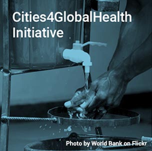 Woman washing her hands. Link to Cities4GlobalHealth Initiative: https://www.citiesforglobalhealth.org/